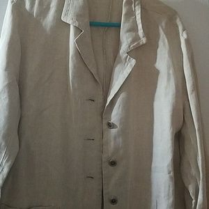 2 pc 100% Linen duster & capri pants set